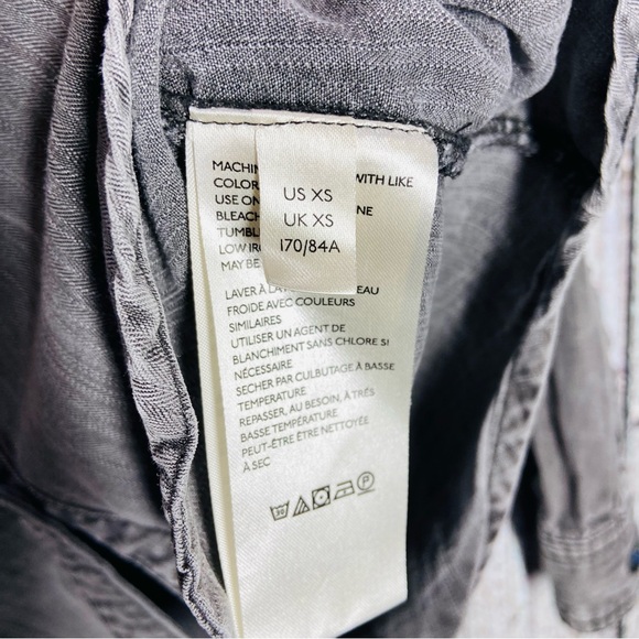 Anthropologie Pilcro Shirt Womens XS Gray Acid Wash Long Sleeve Button Up - Picture 7 of 9